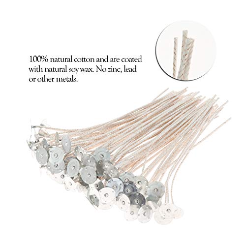 100pcs/lot Candle Wicks for Candle Making - Coated with Natural Soy Wax, Low Smoke - Paper Wicks- Candle DIY (3.5 Inch)