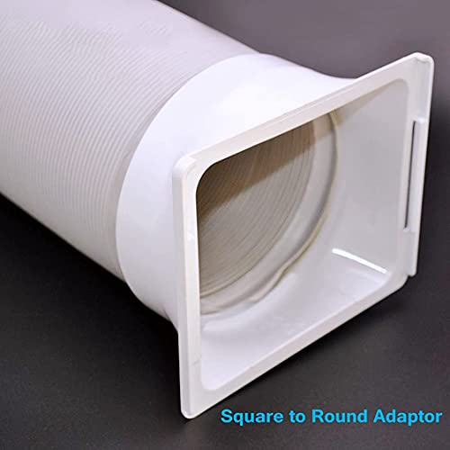 Gudoread 5.9 inch/6 inch Portable Air Conditioner Exhaust Hose Coupler, AC Unit Tube Connector Air Conditioning Accessories & Parts Window Adapter (Square)