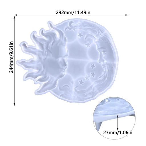 Playing Mold Sun and Moon Shape Resin Mould Epoxy Resin Silicone Mold for DIY Wall Living Room Pendant Desktop Decoration Pendant Wall Hanging Wall Stickers Decoration Jewelry
