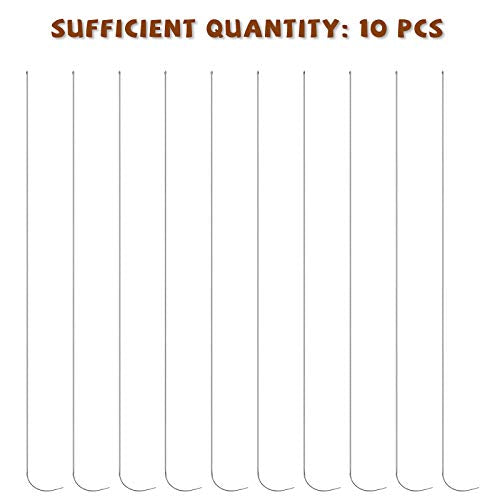 HUSUM 10 Pieces 6 Inches Curved Beading Needle Stainless Bead Spinner Needle String Bead Needle for Spin and String Bead (Silver-10pcs)
