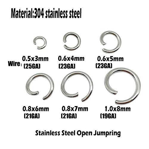 2000 pcs Very Small 0.5x3mm Stainless Steel Split Rings Open Jump Ring Connector Rings for Jewelry Making Necklaces Bracelet Earrings Keychain DIY Craft (11673)