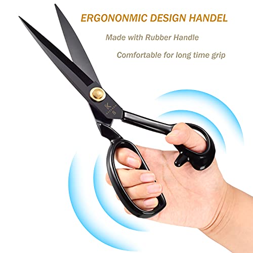 Sewing Scissors 8 Inch, Tailor Scissors Heavy Duty Fabric Dressmaker Scissors Upholstery Office Shears, Professional High Carbon Steel Leather Cutting Paper Scissors(Right-Handed)