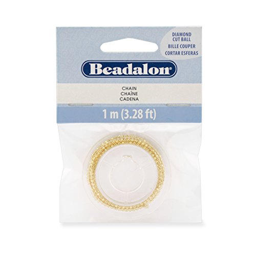 Artistic Wire Beadalon Diamond Cut Ball Chain, Gold
