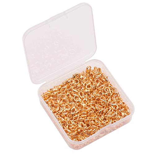 YAKA100pcs Alloy Lobster Clasps Clip DIY Necklace Jewelry Finding Making Accessories Fastener Hook (Gold, 10x6mm/0.39x0.23inch)