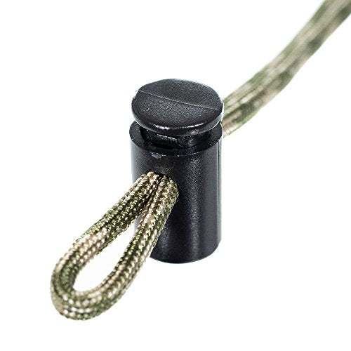 PARACORD PLANET Heavy Duty Barrel Cord Locks - Clamp Toggle Stop Slider - for Paracord, Bungee Cord, Accessory Cordage, Drawstrings
