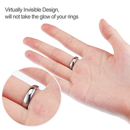 8 Sheets/ 152 Pieces Invisible Ring Sizer Adjuster Ring Spacer Ring Guards for Women Loose Rings, 2 Kinds of Thickness (Black, White, Gray, Nude)