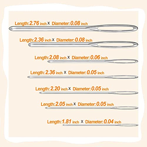35 Pieces Large-Eye Blunt Needles, Stainless Steel Yarn Knitting Needles, Hand Sewing Needles for Hand Sewing, Crafting Knitting Weaving Stringing Needles, Perfect for Finishing Off Crochet Projects