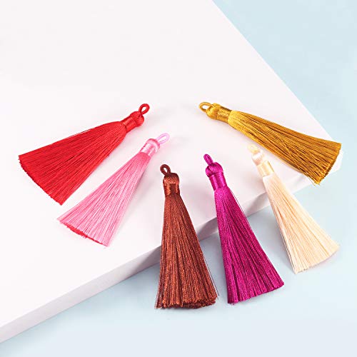 Forise 40pcs Tassels Mix 20 Fashion Silky Elegant Tassels Fit for DIY Jewelry Making Accessories,90mm