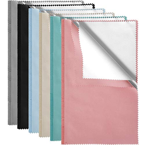6 Pieces Colorful Polishing Cloth Large Jewelry Cleaning Cloths for Gold Silver and Platinum Jewelry, Coins Watches Silverware Cleaner Cloth, Jewelry Polishing Cloth (12 x 10 Inch)