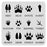 BENECREAT 12 Type Animal Footprint Paw Stencils, 12x12" Deer/Bear/Rabbit/Fox/Turkey Drawing Stencils for Wood Wall Painting and Scrapbooking