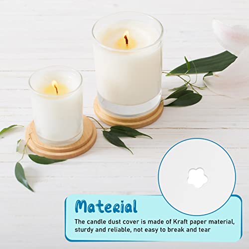 100 Pieces Candle Dust Protectors Paper Candle Lids Candle Drip Protectors Candle Vigil Supplies for Craft Candle Making Dust Protection, 2.75 Inch, White