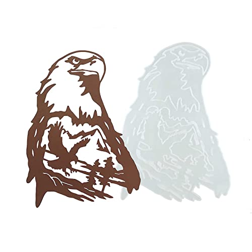 Bald Eagle Resin Mold, Eagle Wall Decor Animal Epoxy Resin Mold, Eagle with Mountain and Forest Tree Wall Art Silicone Mold for Epoxy Resin Casting, Wall Hanging, DIY Craft, Door Decor