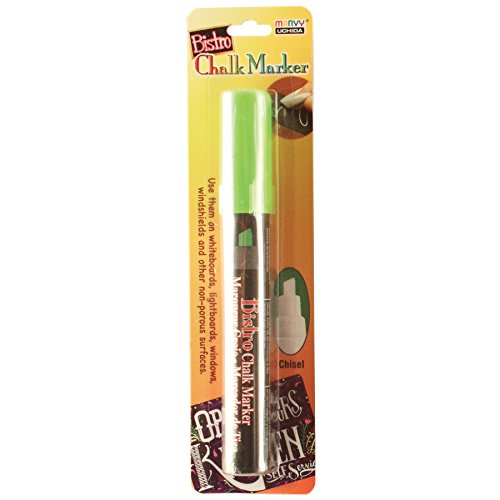 Uchida Chisel Tip Bistro Chalk Marker Art Supplies, Fluorescent Green