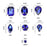 Choupee 130PCS Sew on Glass Rhinestone Blue,Sew On Rhinestone Metal Back Prong Setting Sewing Claw Rhinestone Mixed Shapes Sew On Glass Gems for Jewelry, Clothes, Costume, Shoes,Dress, Garments