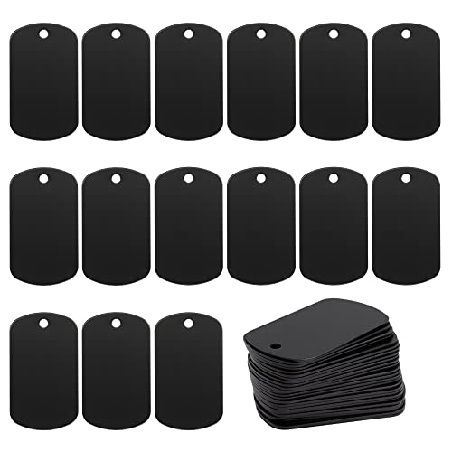 StayMax Anodized Aluminum Engraving Blank Tags Stamping Blanks 50 Pack (Black)