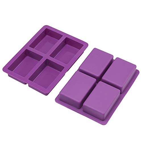 Rectangle Silicone Soap Mold, Large Silicone Mold for Soap Making, Thick and Durable (2Pack).