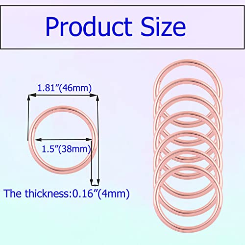 YEWIN 1.5" Rose Gold Multi-Purpose O-Rings Fasteners - Heavy Duty Round Welded O Ring for Dog Leashes Hardware Strap Belts Craft DIY Accessories