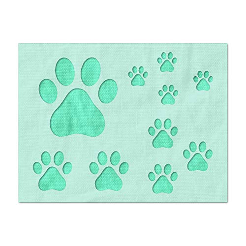 Stencil Stop Paw Prints Stencil - Dog and Cat Print Shapes - 14 Mil Mylar Plastic [Various Sizes]