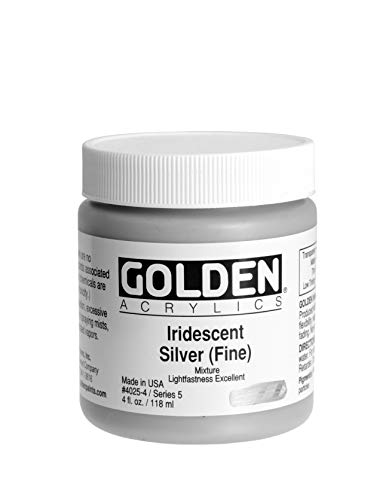 4 Oz Heavy Body Iridescent Color Acrylic Paint Color: Silver (Fine)