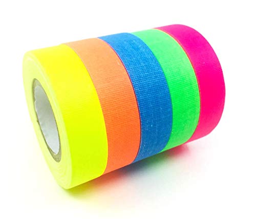 Spike Tape | USA Quality Gaffer Tape | 5 Bright Colors | Pro Grade | Heavy Duty | Waterproof | Better Than Duct Tape | by Gaffer Power