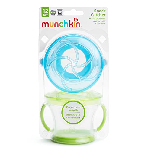 Munchkin Snack Catcher, 2 Pack, Blue/Green