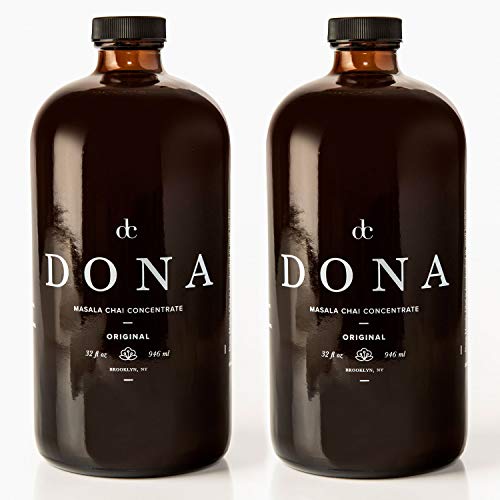 Dona Masala Chai Concentrate (32oz Bottle Two Pack) Liquid Chai Tea Concentrate