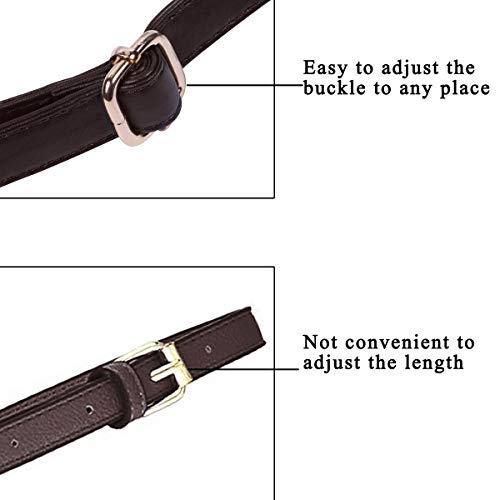 Beaulegan Purse Strap Replacement - Microfiber Leather - 59 Inch Long Adjustable for Crossbody Shoulder Bag - 0.7 Inch Wide, Camel / Gold