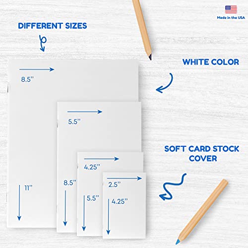 Hygloss Products White Blank Books – Tiny Books for Journaling, Sketching, Writing & More – Great for Arts & Crafts - 2.75 x 4.25 Inches - 100 Pack (TAKE 77508)