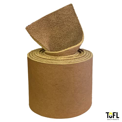 TOFL Genuine Top-Grain Leather Strap | 48 Inches Long | 2 Inches Wide | 1/16 Inch Thick (4-5 oz) | 1 Leather Strip for DIY Arts & Craft Projects, Clothing, Jewelry, Wrapping | Brown