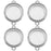 WANDIC Rhinestone Photo Charm, 4Pcs Round Shaped Double Buckle Crystal Photo Pendant Bridal Wedding Bouquet Charms Memory Lockets for 2 Pictures