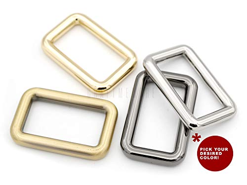 CRAFTMEMORE 1 Inch Rectangle Rings Buckle Metal Round Rectangular Loop for Bag Belt Strap Quality Finish SCLP 6pcs (Gold)