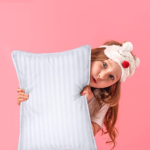 Utopia Bedding Youth Pillow (White, 2 Pack), 16x22 Kids Pillow for Sleeping, Soft and Breathable Cotton Blend Shell, Polyester Filling, Perfect for Kids Bed and Travel