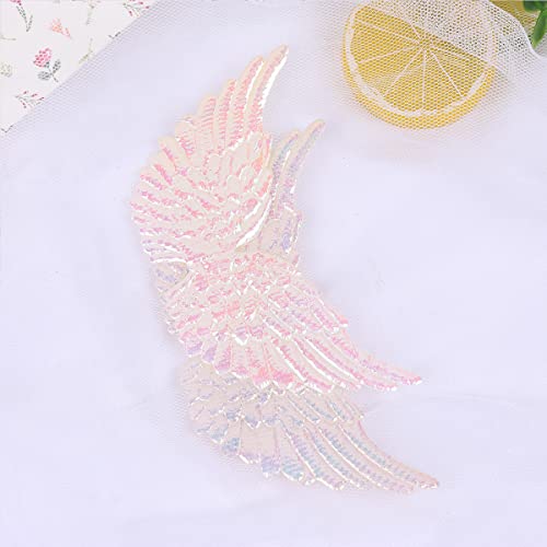NUOBESTY 12PCS Angel Wings Fabric Wings Patches for DIY Crafts Hair Accessories (Random Color)