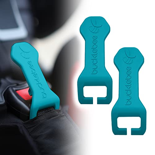 Bucklebee Easy Car Seat Buckle Release Aid for Children Unbuckle Car Seat Release Tool - Car Seat Button Pusher - Car Seat Opener for Nails - Car Seat Buckle Release Tool Buddy Me (2 Pack Teal)