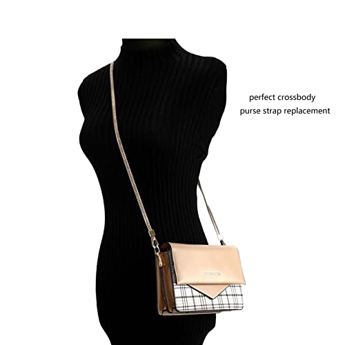 Iron Flat Bag Purse Chain Strap Accessories Shoulder Cross Body Handbag Straps Replacement (Light Gold)