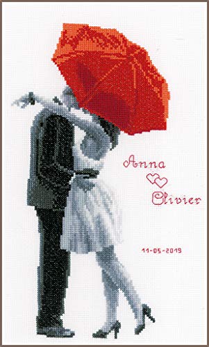 Vervaco Counted Cross Stitch Kit Under My Red Umbrella 8" x 12.4"