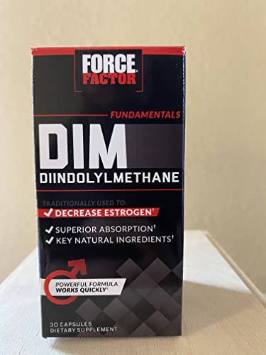 Force Factor DIM Pills to Decrease Estrogen in Men, Diindolylmethane Supplement with Key Natural Ingredients and Superior Absorption, Diindolylmethane 300mg, Works Fast, 30 Capsules