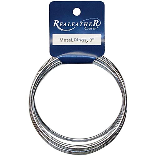 Realeather Crafts Zinc Metal Rings, 3-Inch, 6-Pack (BRI-03-06)
