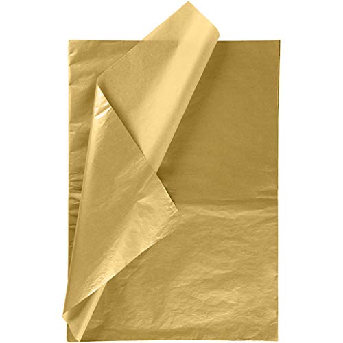 RUSPEPA Gift Wrapping Tissue Paper - Metallic Gold Tissue Paper for DIY Crafts,Pack Bags - 19.5 x 27.5 inches -25 Sheets