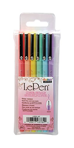 Marvy Uchida Le Pastel Pen Art Supplies, 6 Piece Set, Multicolor