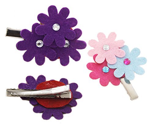 Carykon 3 Styles Craft Felt Flowers, Assorted Color, 160 Pcs