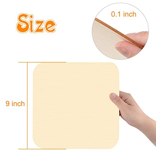 16 Pieces 9 x 9 Inches Unfinished Squares Blank Wooden Pieces Wooden Square Cutouts Wood Slices for Painting Writing Carving DIY Arts Craft Project Supplies and Decorations