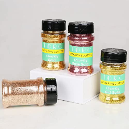 TORC 6 oz Gold Champagne Rose Gold Fine Glitter Set for Christmas Ornaments Resin Crafts Arts Slime Tumblers Cosmetic