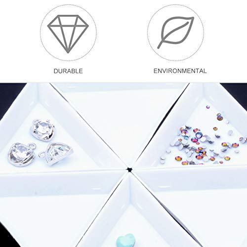 Artibetter 10PCS Plastic Triangle Bead Sorting Trays Nail Art Tray Jewelry Picking Plates for Diamond Jewelry