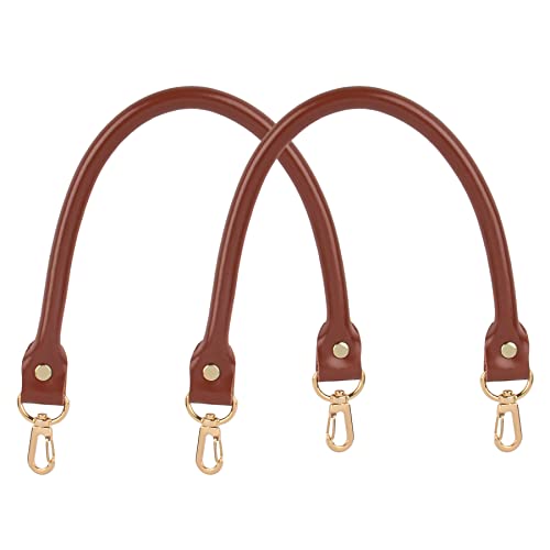 AUEAR, Replacement Handles Bag Purses Straps Brown Handbag Strap for Handmade Bag Straw Bag (15.7 Inches, Style A, 2 Pack)