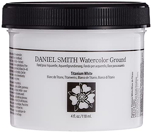 DANIEL SMITH Watercolor Ground 4oz Jar, Titanium White, 284055002, 4 Fl Oz (Pack of 1)