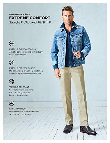Lee Men's Performance Series Extreme Comfort Straight Fit Pant, Navy, 36W x 29L