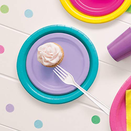 Lavender Solid Round Dessert Paper Plates - 7" (Pack of 20) - Vibrant Party Plates for Appetizing Treats - Perfect for Birthdays & Events