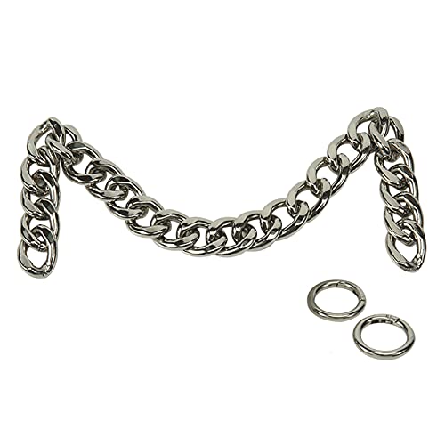 Xiazw DIY Heavy Chunky Aluminum Metal Purse Handle Bag Chain Charms Strap Replacement Handbag Accessories Decoration (Silver)