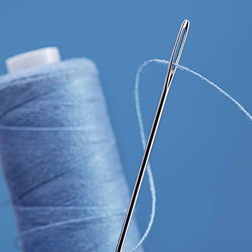 15 Large-Eye Hand Sewing Needles - 3 Sizes Big Eye Stitching Needles and 3 Clear Storage Tubes